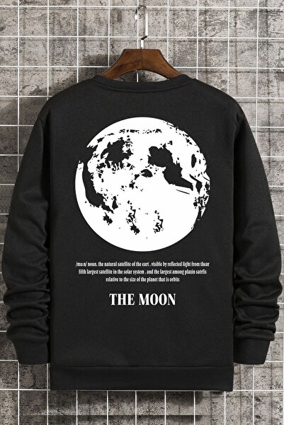 uyguntarz Unisex φούτερ με λαιμόκοψη The Moon Crew