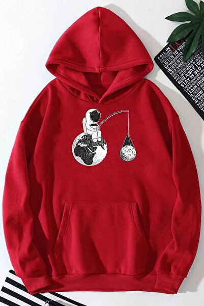 uyguntarz Unisex Space Themed Printed Sweatshirt