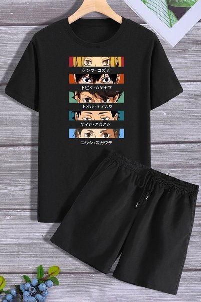trendypassion Σετ αθλητικών φόρμας μπλουζάκι Anime Casual Design