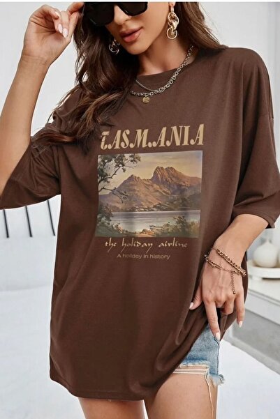 uyguntarz Unisex Tasmania Baskılı T-shirt