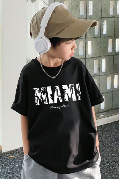 uyguntarz Dětské bavlněné tričko s potiskem Miami