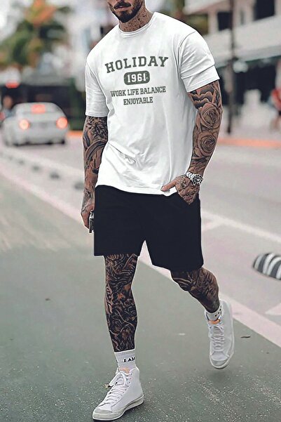 uyguntarz Unisex Holiday Printed Shorts Set