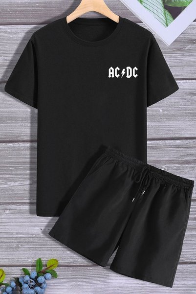 trendypassion طقم رياضي شورت تي شيرت من Acdc