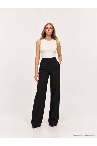 Serpirella Butik Γυναικείο Μαύρο Παντελόνι Παλάτσο