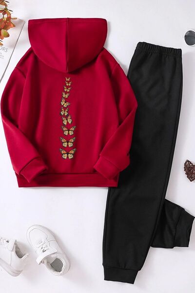 uyguntarz Kids King Butterfly Printed Tracksuit Set