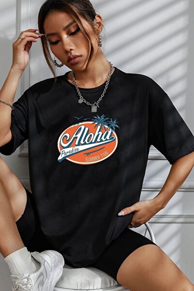 uyguntarz Unisex Aloha Printed T-shirt