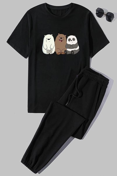 uyguntarz Unisex Friends Bears Štampano Dvodelni komplet trenerke
