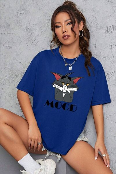 uyguntarz Unisex Mood Printed Oversize T-shirt