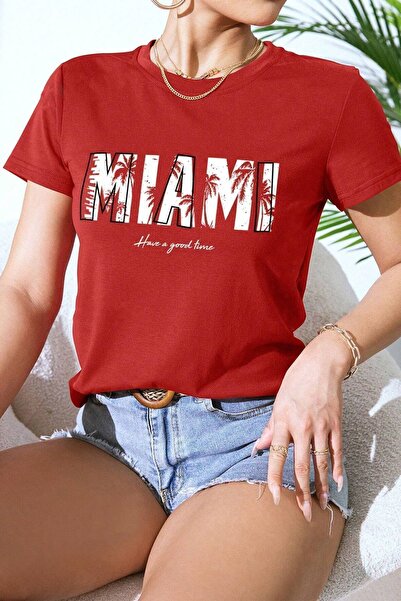 uyguntarz Unisex Miami Printed Oversize T-shirt