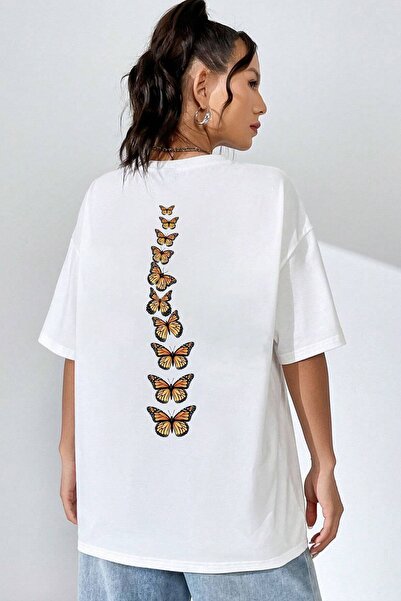 uyguntarz Unisex Back King Butterfly Printed T-shirt
