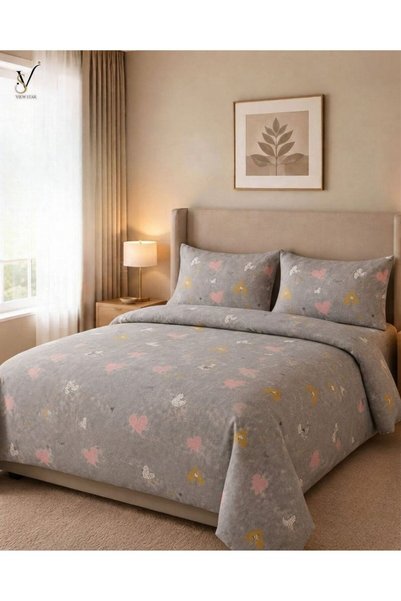 View star 4 Piece Microfiber Bedding Set, 1 Printed Duvet Cover, 1 Fitted She...