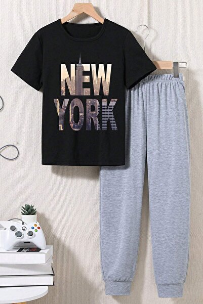 uyguntarz Children's New York Bottom - Top Tracksuit Set