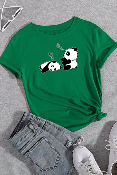 uyguntarz Unisex Uykucu Panda Baskılı Tasarım Tshirt