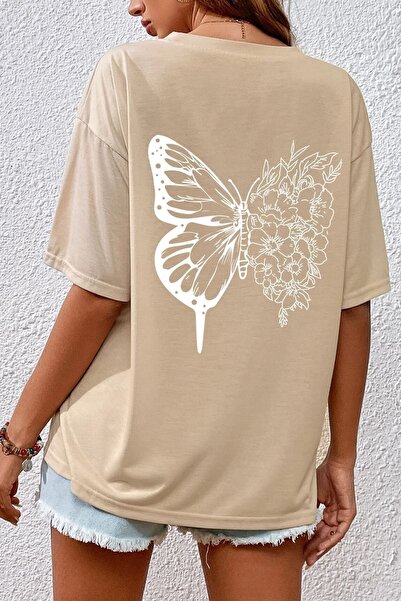 uyguntarz Unisex Drawing Butterflies Design T-shirt