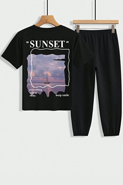 uyguntarz Children's Sunset Bottom - Top Tracksuit Set