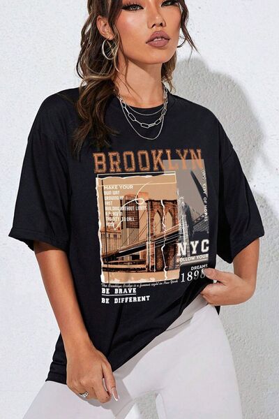uyguntarz Unisex Brooklyn Printed Design T-shirt