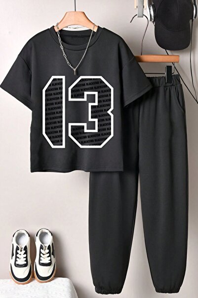 uyguntarz Children's 13 Printed Top and Bottom Tracksuit Set