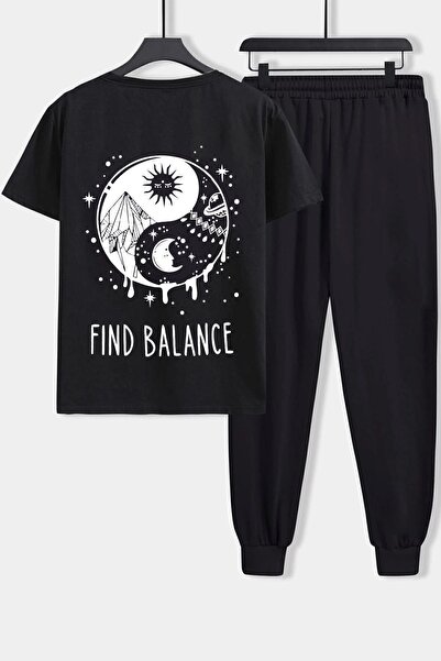 uyguntarz Unisex Yin & Yang Štampano dvodelni trenerka
