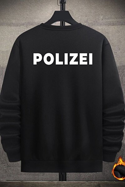 uyguntarz سويت شيرت برقبة دائرية مطبوعة من Polizei للجنسين