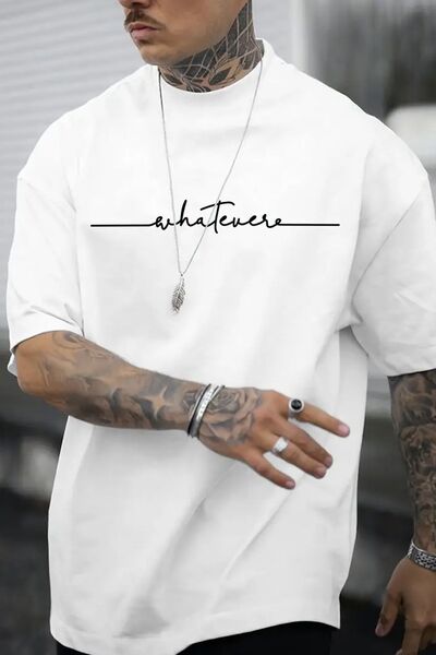 uyguntarz Men's Whatever Printed Oversize Tshirt