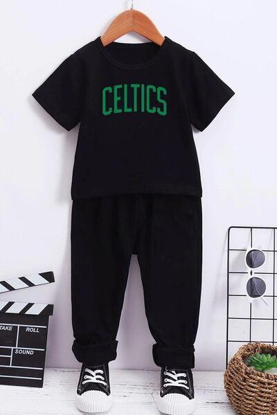 uyguntarz الجزء السفلي من CELTICS للأطفال - طقم بدلة رياضية علوية