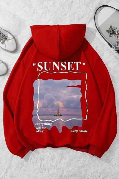 uyguntarz Unisex Sunset Printed Sweatshirt