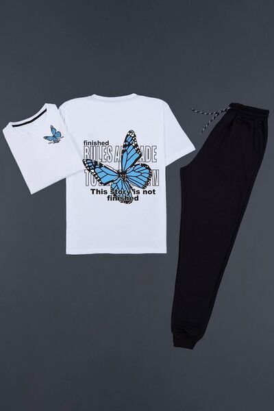 trendypassion Butterfly Back Printed Tracksuit Set