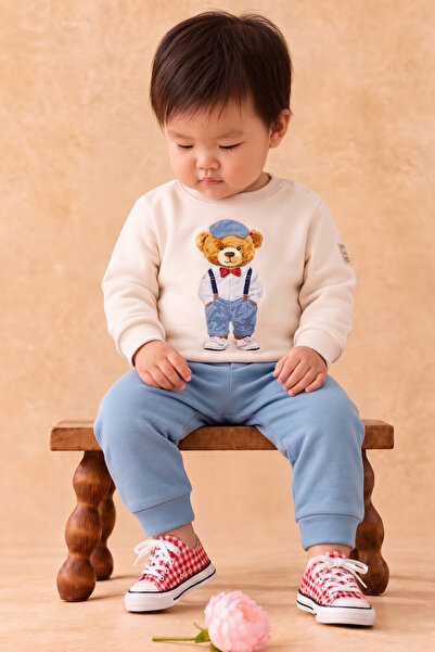 Rocha Baby مجموعة Rocha Baby Boy Teddy Bear مطبوع المكونة من قطعتين - سترة وب...