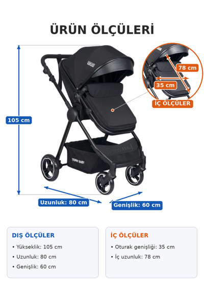 Tommybaby Handy Yenidoğan Seti Bebek Arabası Travel Sistem Oyun Parkı Çanta