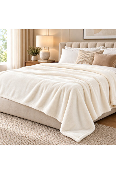 HOME AURAA Mellow – Micro Flannel Blanket – 150×220 cms – Cream