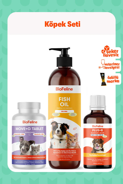 BioFeline Önleyici, Hareket Ve Tüy Sağlığı Destekleyici Glukozamin Köpek Tabl...