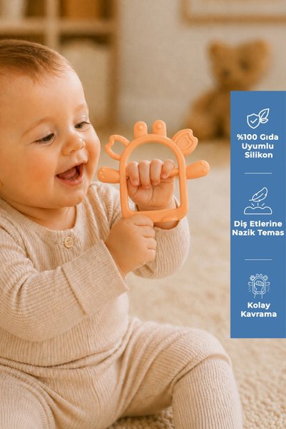 Babyjem عضاضة أسنان سيليكون سهلة الإمساك ناعمة الملمس على شكل سمك السلمون
