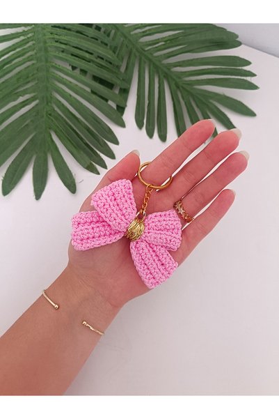 VERONICA ART Knitted Bow Keychain, Bag Charm, Bag Accessory Ornament