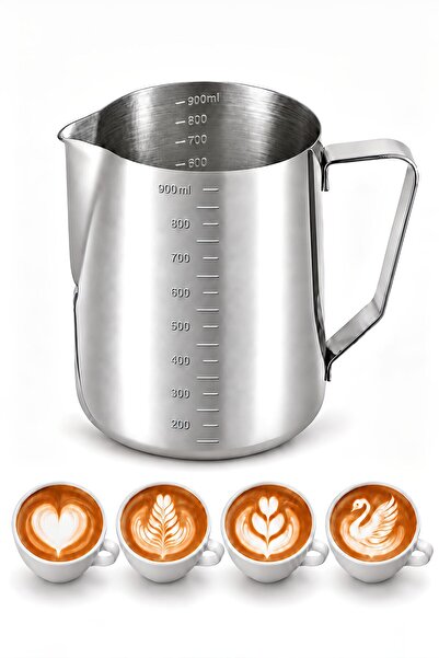 Weather Forecast 304 Çelik 900 ml Kahve Süt Köpürtme Potu Sütlük Pitcher cin504