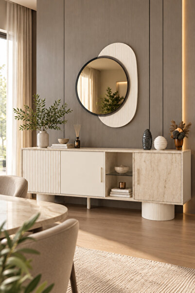 Minar Valento Aynalı Konsol Mbrn-Aytaşı-Traverten