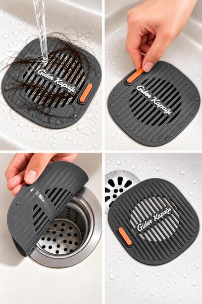 jetfast 2 Pieces Sink Drain Protector with Strainer Flexible Strainer Silicon...