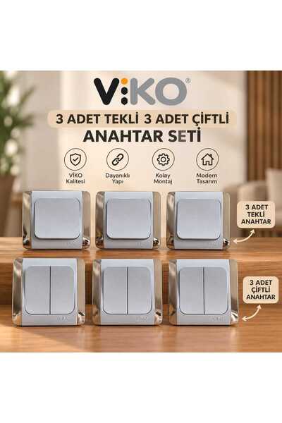 VİKO 3 ADET TEKLİ 3 ADET ÇİFTLİ ANAHTAR