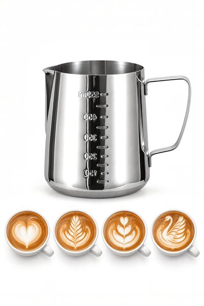 Weather Forecast 304 Çelik 600 ml Kahve Süt Köpürtme Potu Sütlük Pitcher cin503