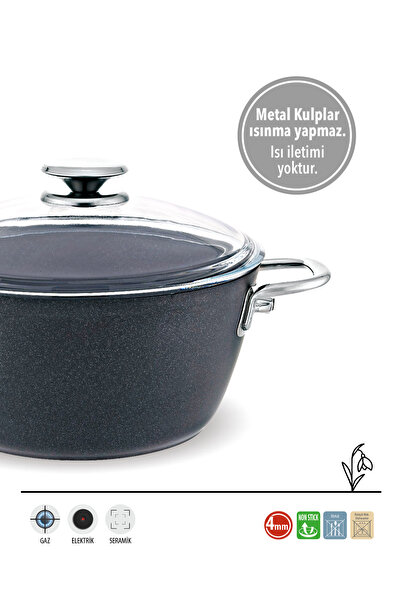 FMS Galaxy Granite Deep Pot 24 cm Metal | Nonstick Coating | 4 mm | Durable &...