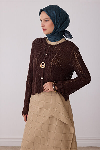 Belli Petrol Geometrik Desen %100 Twill İpek Eşarp 4425-86