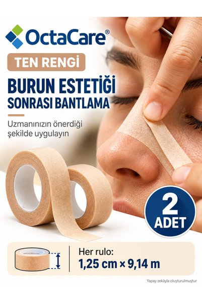 Octacare Hipoalerjenik Micropore Burun Estetik Bandı Ten Rengi 1,25cm x 9,14m...