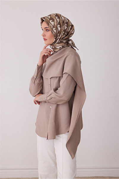 Belli Çok Renkli Geometrik Desen %100 Twill İpek Eşarp 4406-86