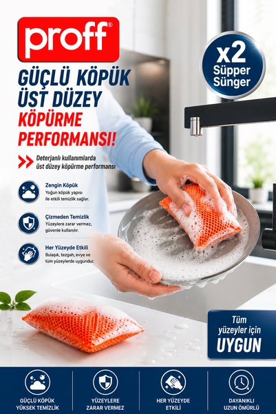 Proff Super Mesh Sponge - 6 Pieces