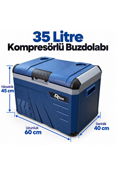 R LINE RL 35 Litre Taşınabilir portatif Araç içi Buzdolabı kompresörlü 12/24 ...