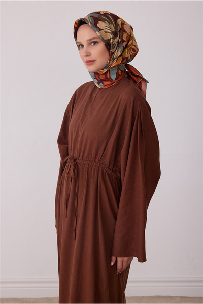 Belli Turuncu Çiçek Deseni %100 Twill İpek Eşarp 4416-36