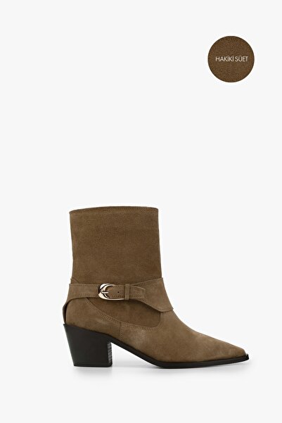 Shoeberry Kadın Harlow Vizon Hakiki Süet Deri Western Bot