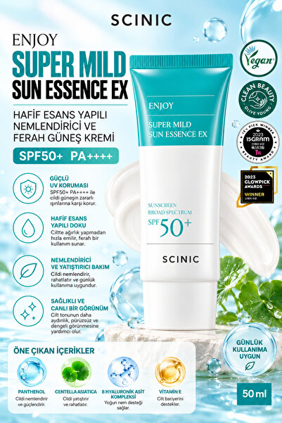 SCINIC Enjoy Super Mild Sun SPF50+ Makyaj Altına Uygun Nemlendirici Güneş Kre...