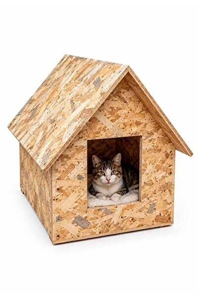 Reyo Kedi Evi, Dış Ortam Uygun Ahşap Kedi Yuvası, Kedi Barınağı Rüzgar ve Soğ...