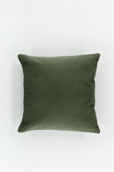 Elart Fuji Throw Pillow Cover Corduroy Decorative (43X43 cm) Khaki