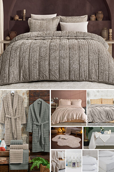 Elart Velvet 48 Piece Dowry Set Camel Hair